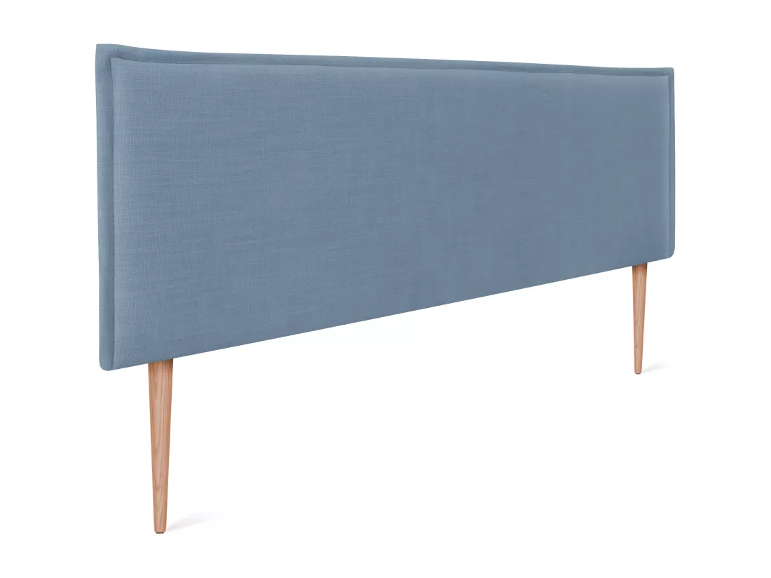 DHOME Tête de lit en lin naturel uni avec passepoils 160x50cm Lits 150/160 - Bleu Marine