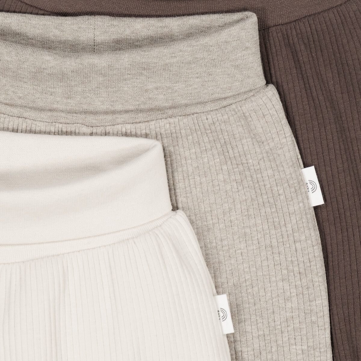 COLEÇÃO LA REDOUTE<br>Conjunto de 3 leggings com pés em malha canelada