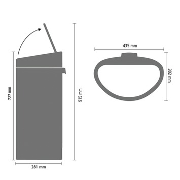 Brabantia Touch Bin Prullenbak - 40 l - Matt Steel