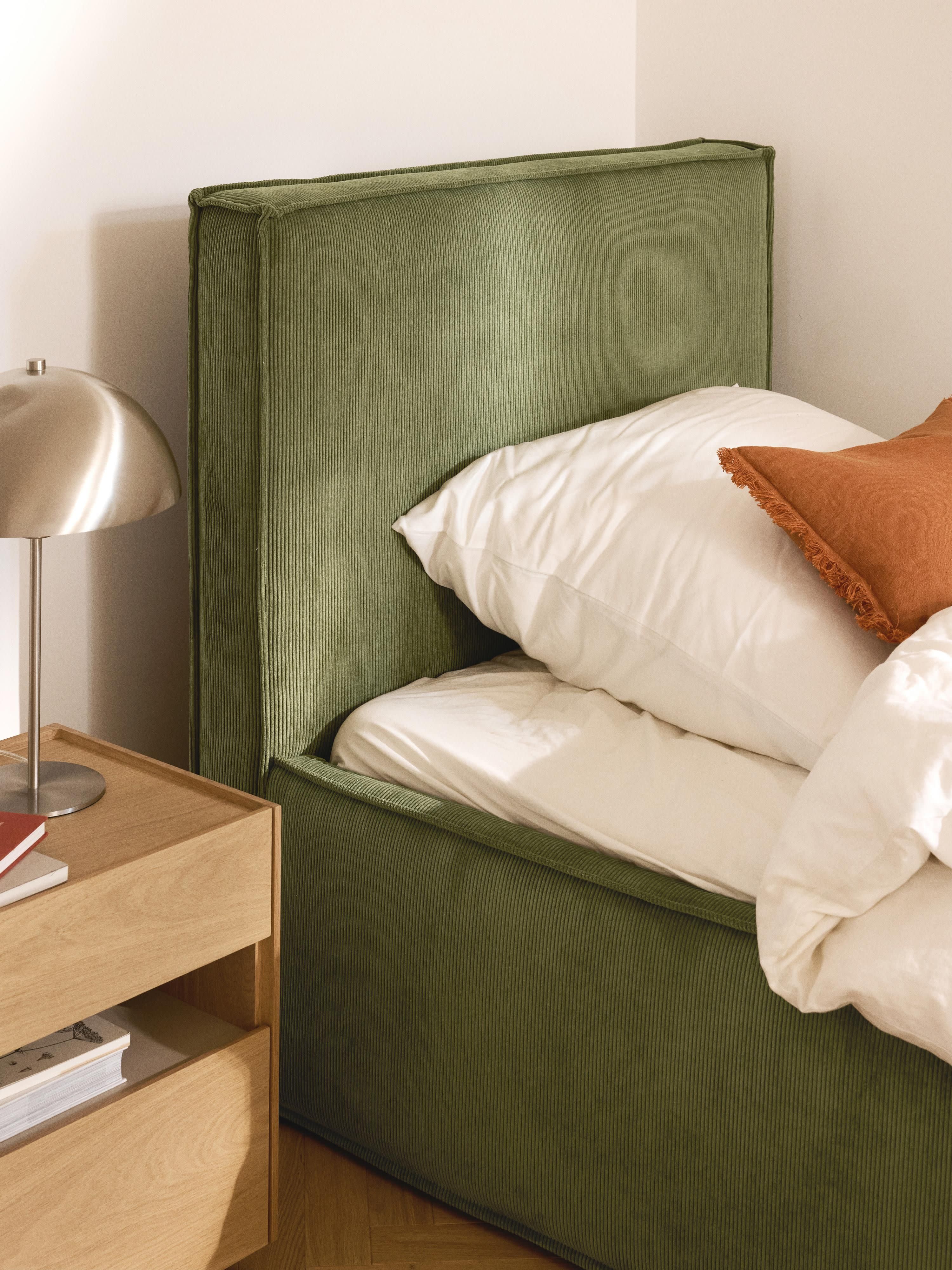Corduroy eenpersoonsbed Dream met opbergruimte