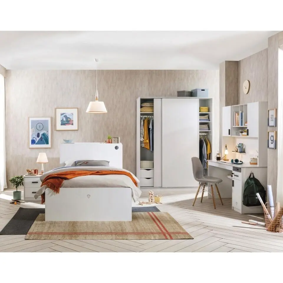 California - Bureau - Tienerkamer - 58x138x75 cm - Wit