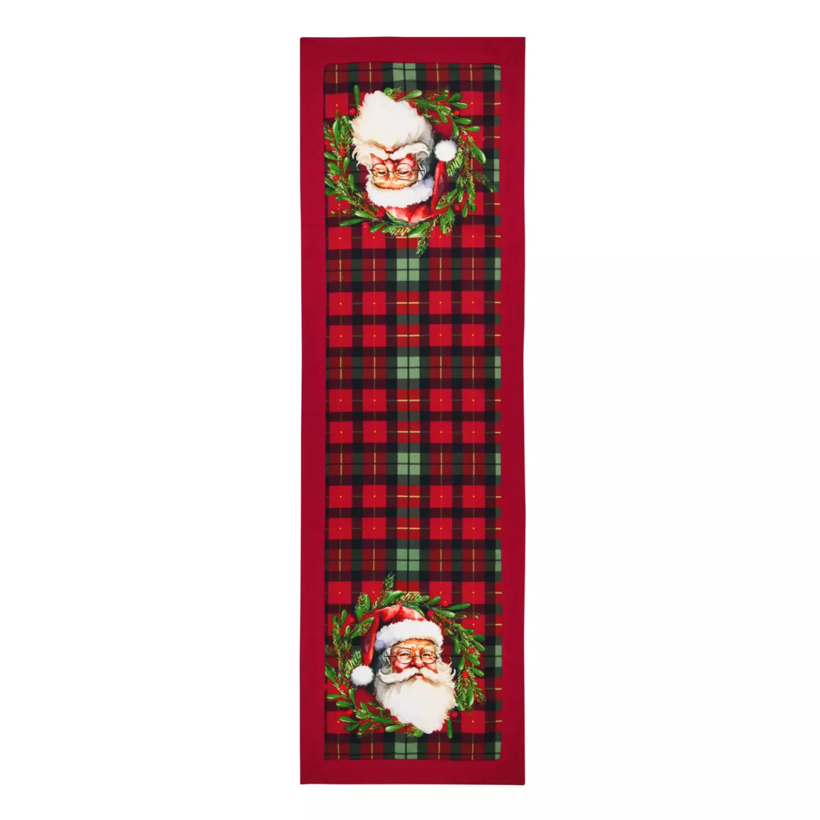 Chemin de table en coton (150 x 45 cm) Père Noël Harold Bordeaux