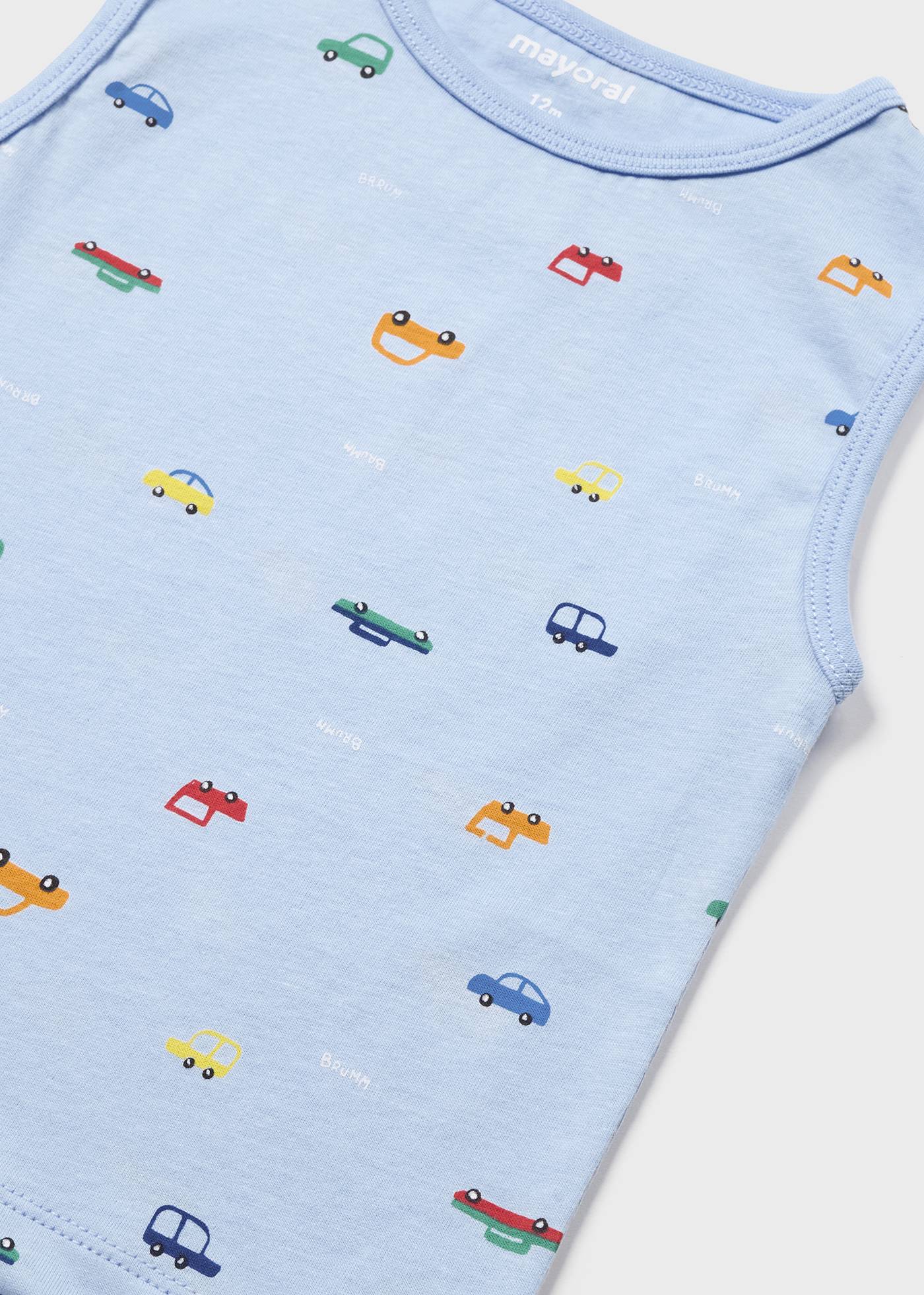 Pijama estampado feito com algodão sustentável para bebês