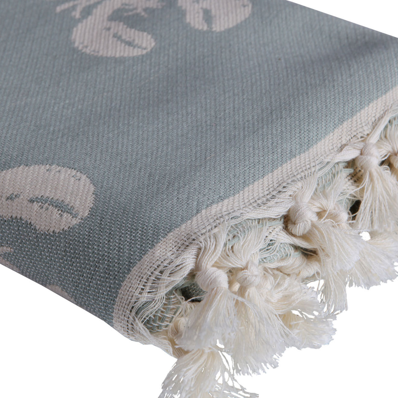 Febronie Fouta reversible Homard gris - 100x200 cm
