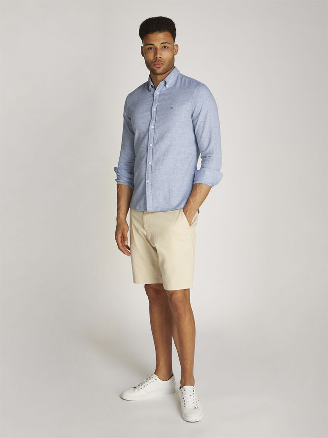 Tommy Hilfiger BRUSHED LINEN SOLID SF SHIRT Shirt blue