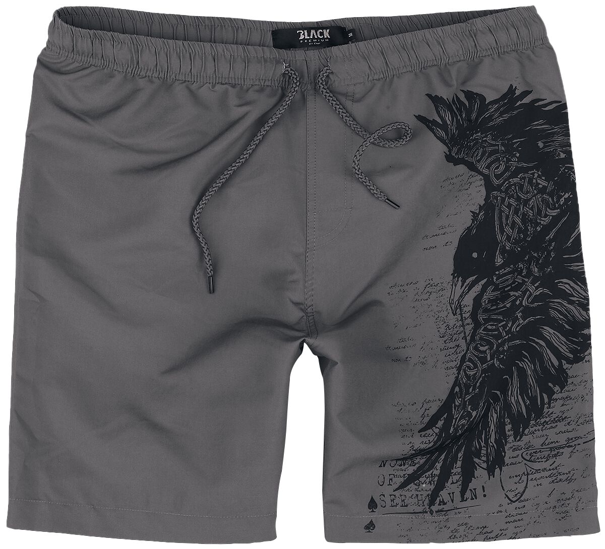 Swim Shorts with Raven Print | Black Premium by EMP Short de bain