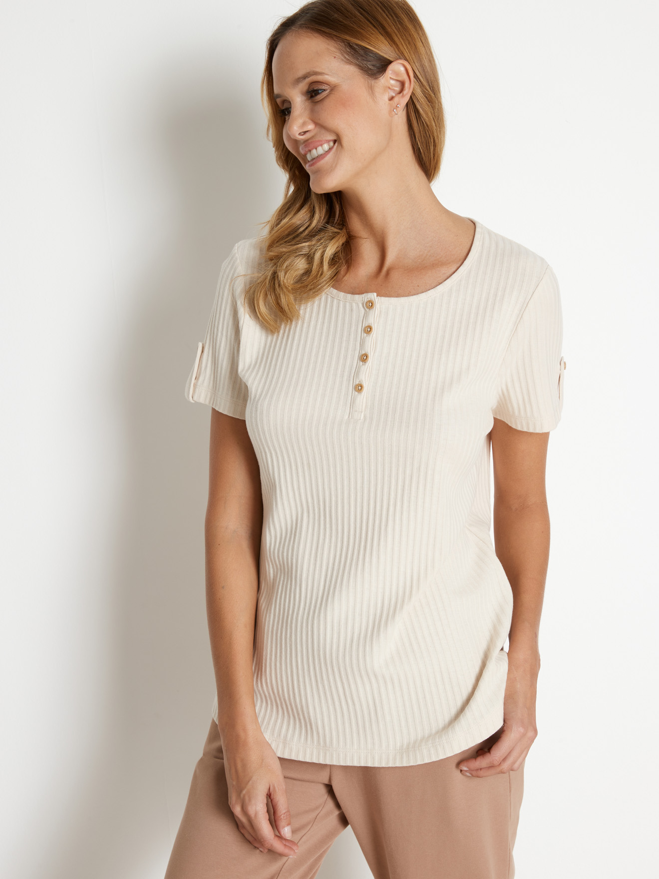 Tee-shirt manches courtes côtes plates