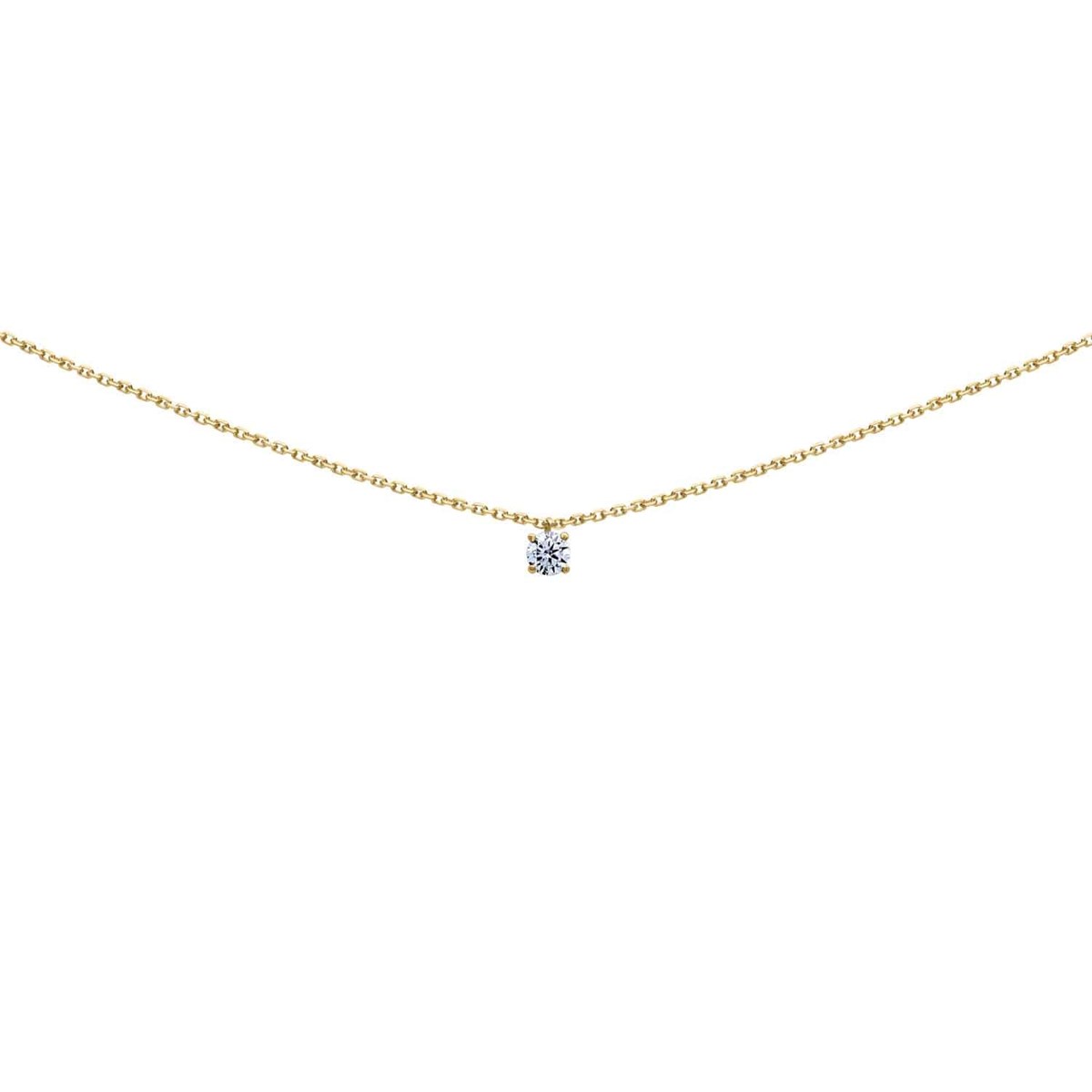 Collier Brillaxis solitaire oxyde or 750/1000