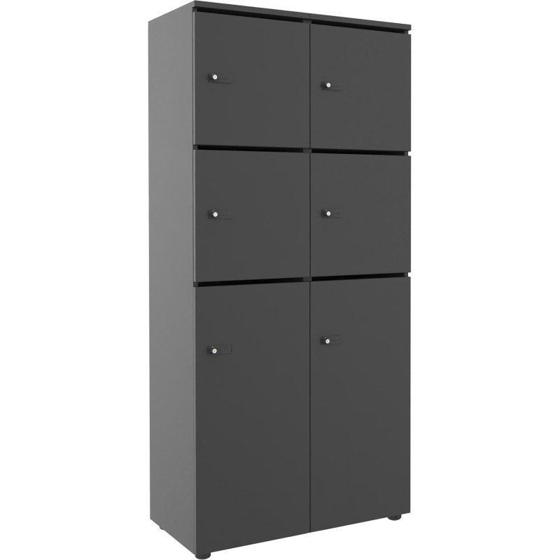 Casier de rangement de bureau Flexycaz 6 cases individuelles + 2 doubles L 80 x P 42 x H 173,5 cm + clé pass