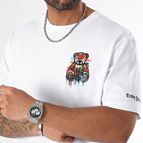Tee Shirt Oversize Large Essentials Art Series Dripping Chest Blanc