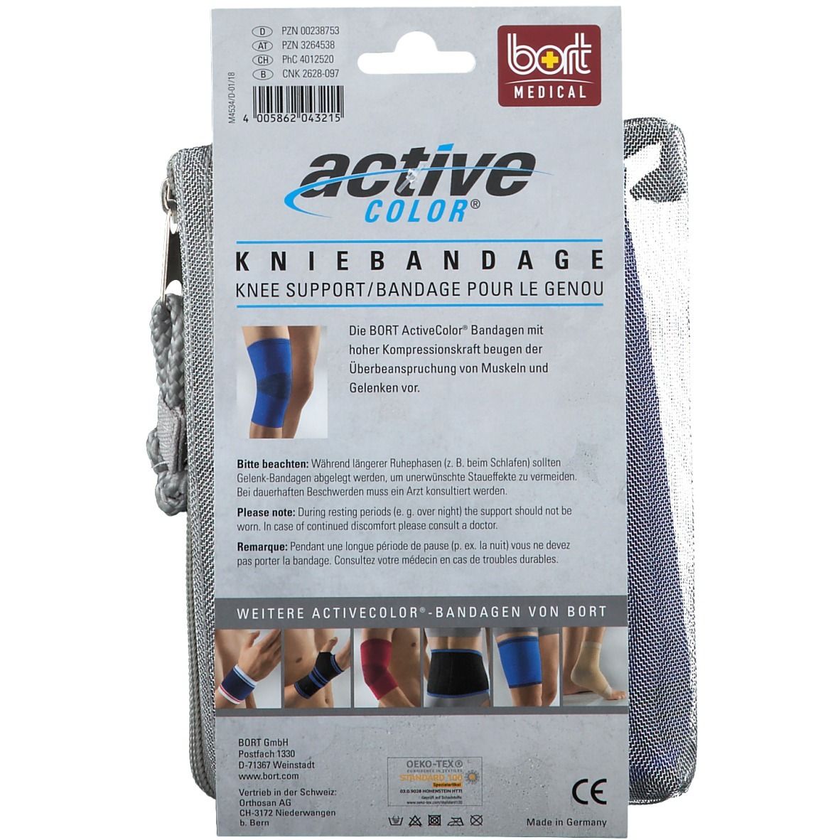 BORT ActiveColor® Kniebandage Gr. XXL blau