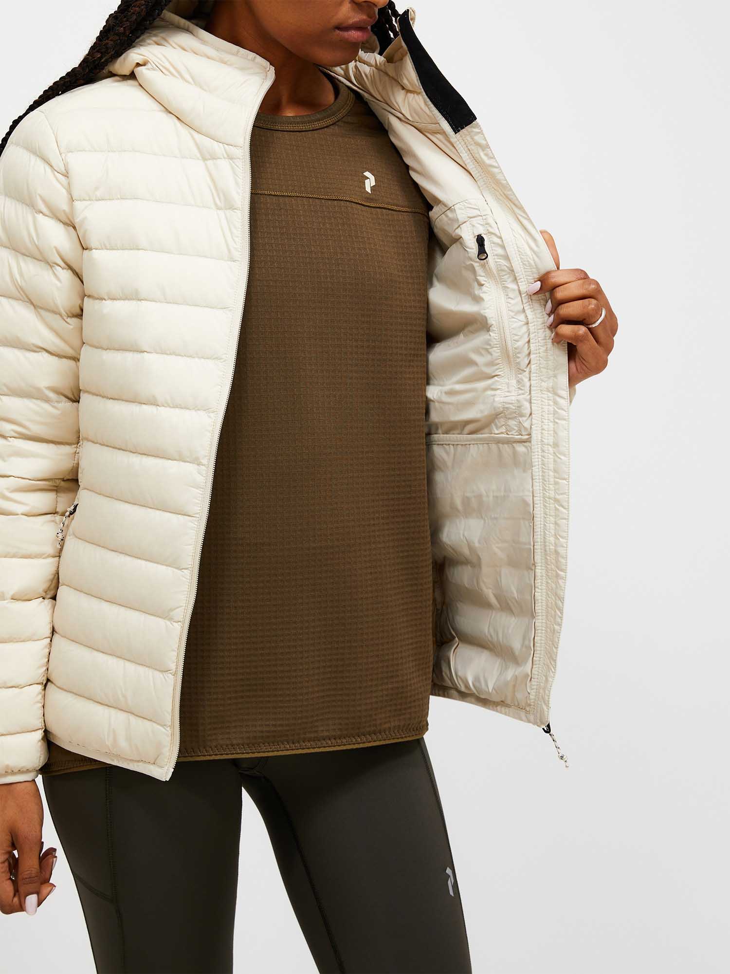 Down Liner Hood Jacket Dame Sand Fog