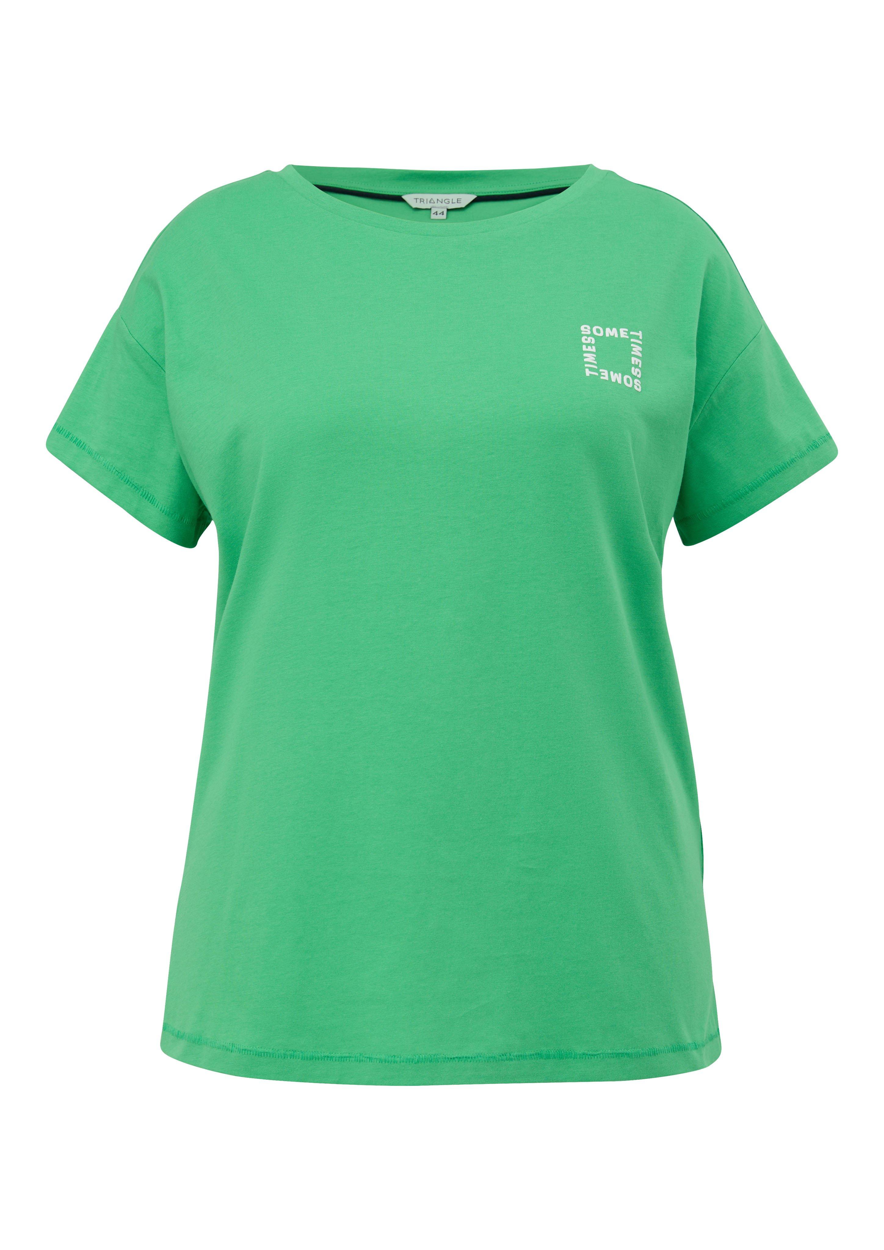 T-Shirt mit kleinem Druck und Rundhalsausschnitt