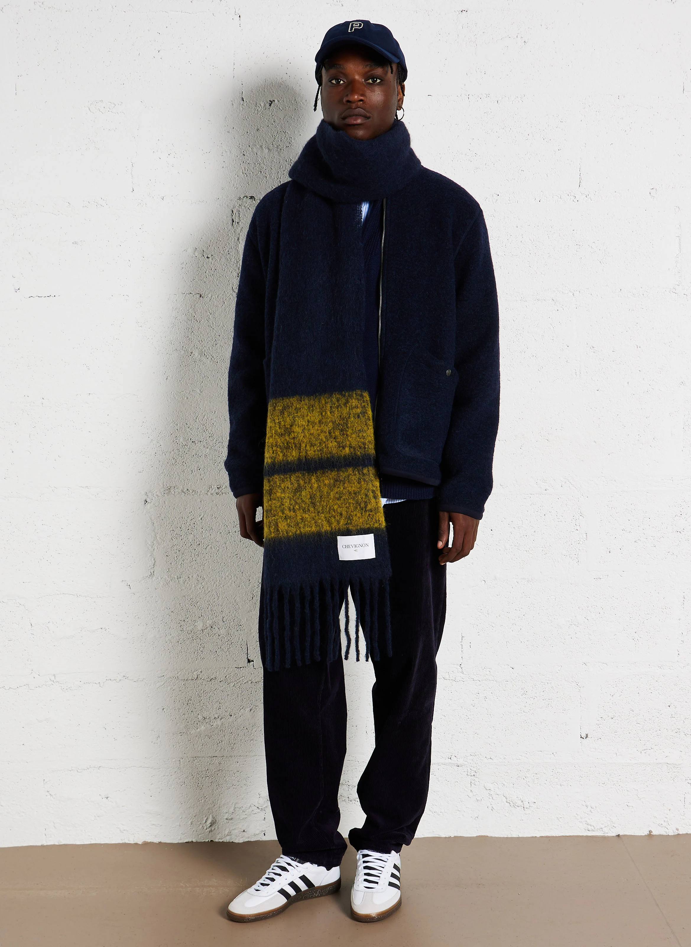 DAVID - Manteau zippé en laine mélangée| Bleu