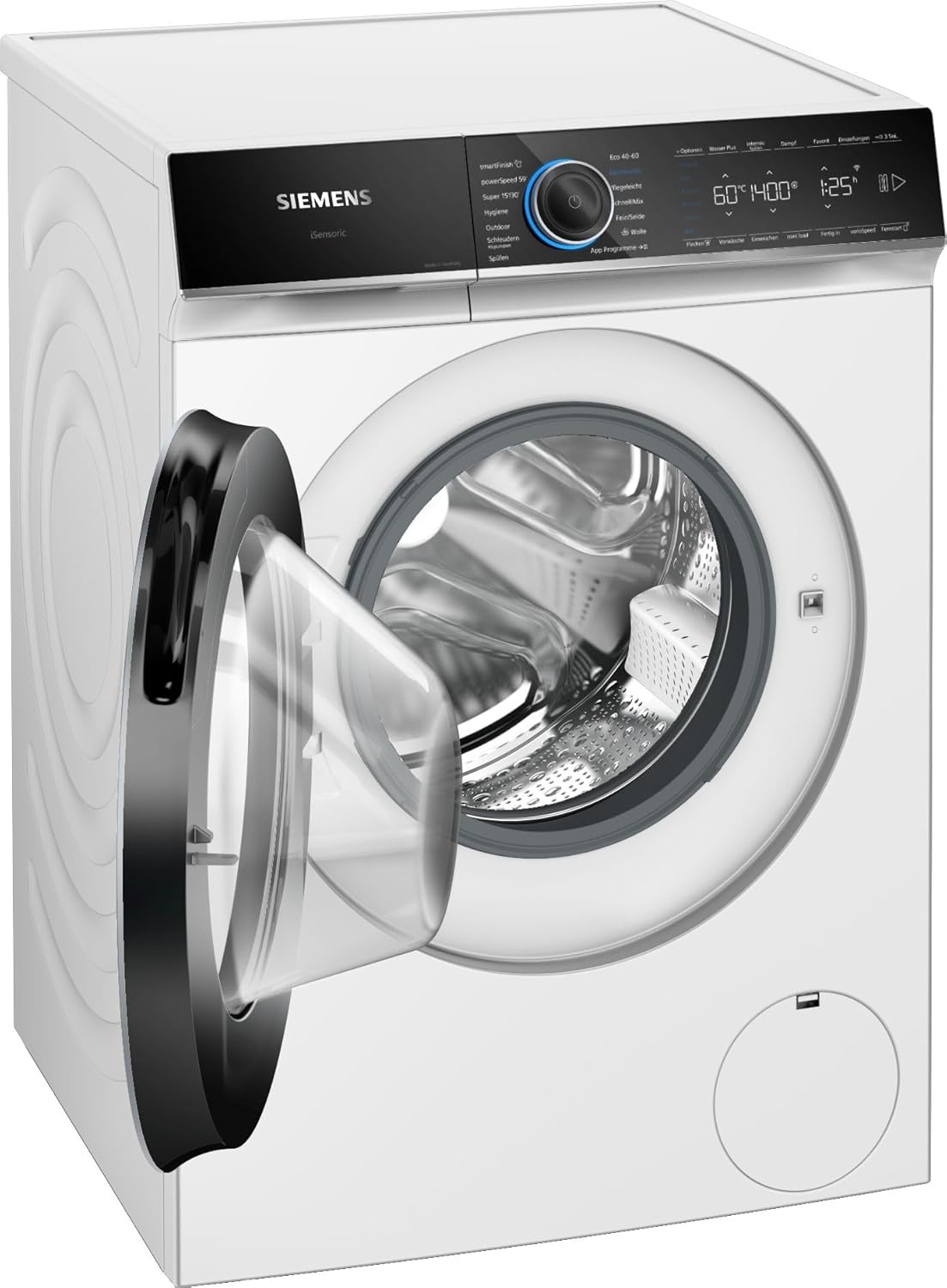 Siemens WG44B2A40 iQ700 Waschmaschine 9 kg, 1400 UpM, Made in Germany, i-Dos Intelligente Waschmittel-Dosierung, speedPack XL - Schneller Waschen, Weniger Knitterfalten, Home Connect, aquaStop, Weiß