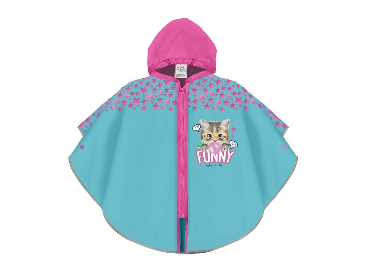 CAPA CHUVA MENINA PERLETTI COM FECHO - 3/6 ANOS