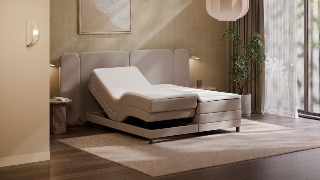Elektrische boxspring Ridge - Warm wool beige