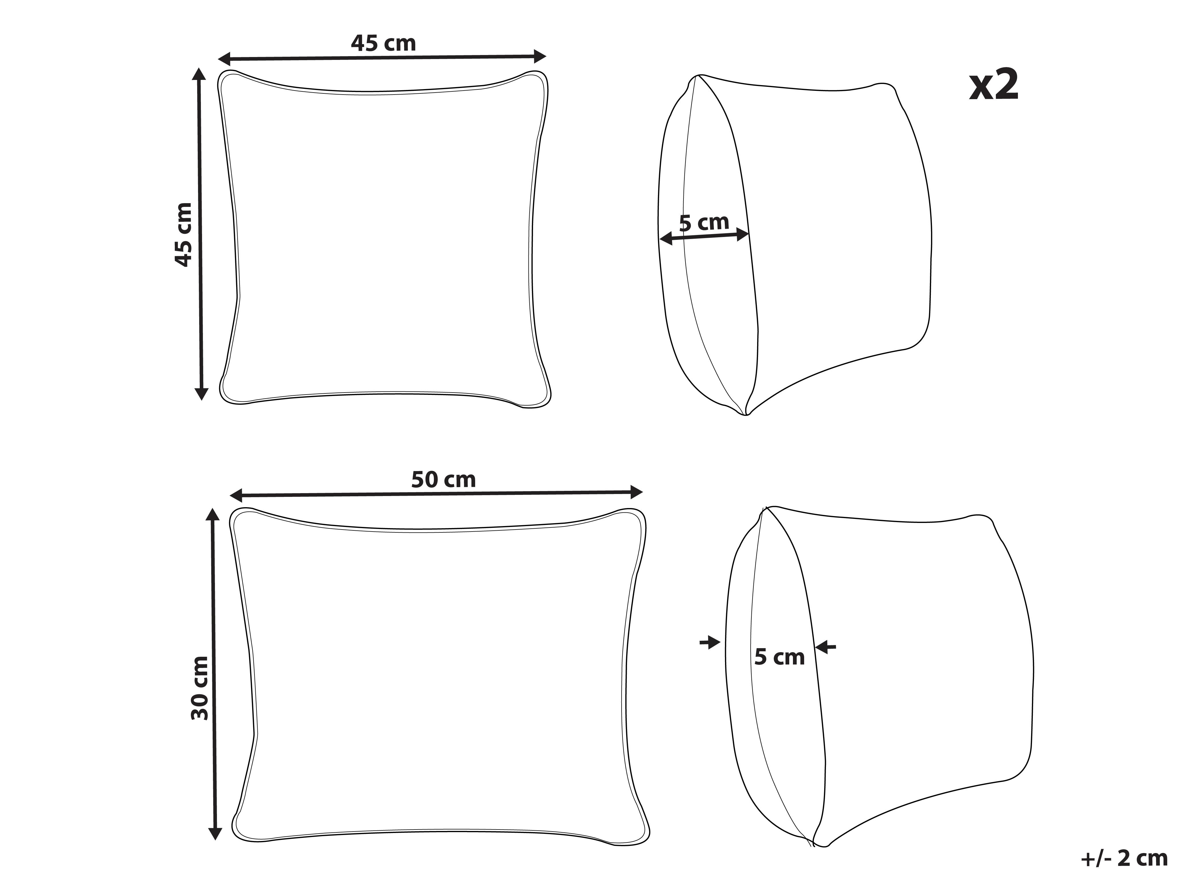 Set van 3 sierkussens ALSTONIA Katoen 30 x 50 cm 45 x 45 cm Zwart abstract patroon