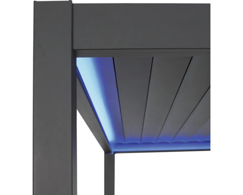 Pergola Mirador Deluxe 111 smart 3x4 met elektrische aandrijving inclusief sfeerverlichting, paaldikte 11 x 11 cm, 301,24 x 392,7 cm, antraciet