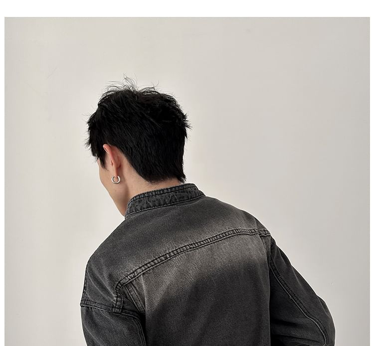 Nahagin - Gewassen denim jack met rits