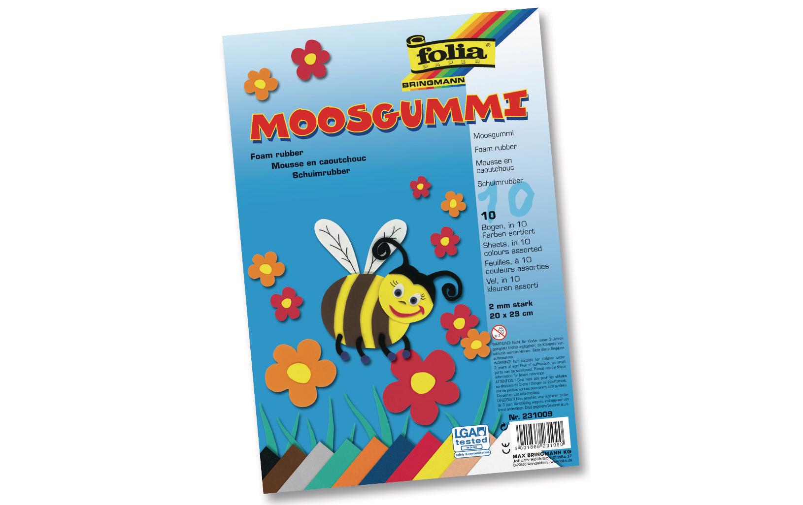 Moosgummi-Set 10 Stück, MehrfarbigMoosgummi