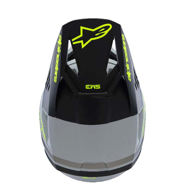 Alpinestars - Casque enfant Youth S-M3 Radium Gris / Noir / Jaune fluo
