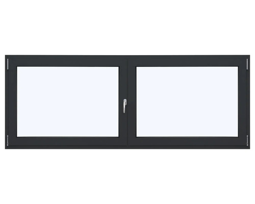 ARON Ternum aluminium raam RAL 7016 antracietgrijs, 2-vleugelig (kiep-draai) met beweegbare tussenstijl, 1300x900 mm, DIN links