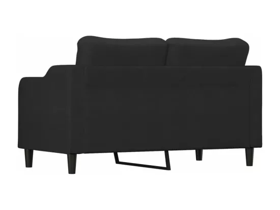 Canapé à 2 places Noir 140 cm Tissu