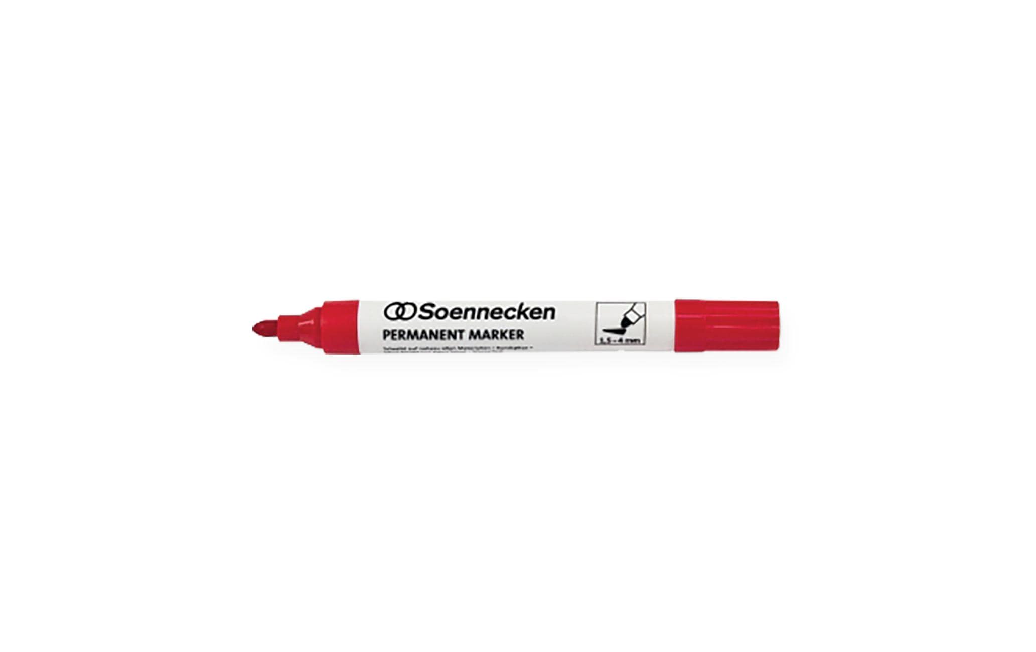 Permanent-Marker Rot, 10 StückPermanentmarker mit Rundspitze
