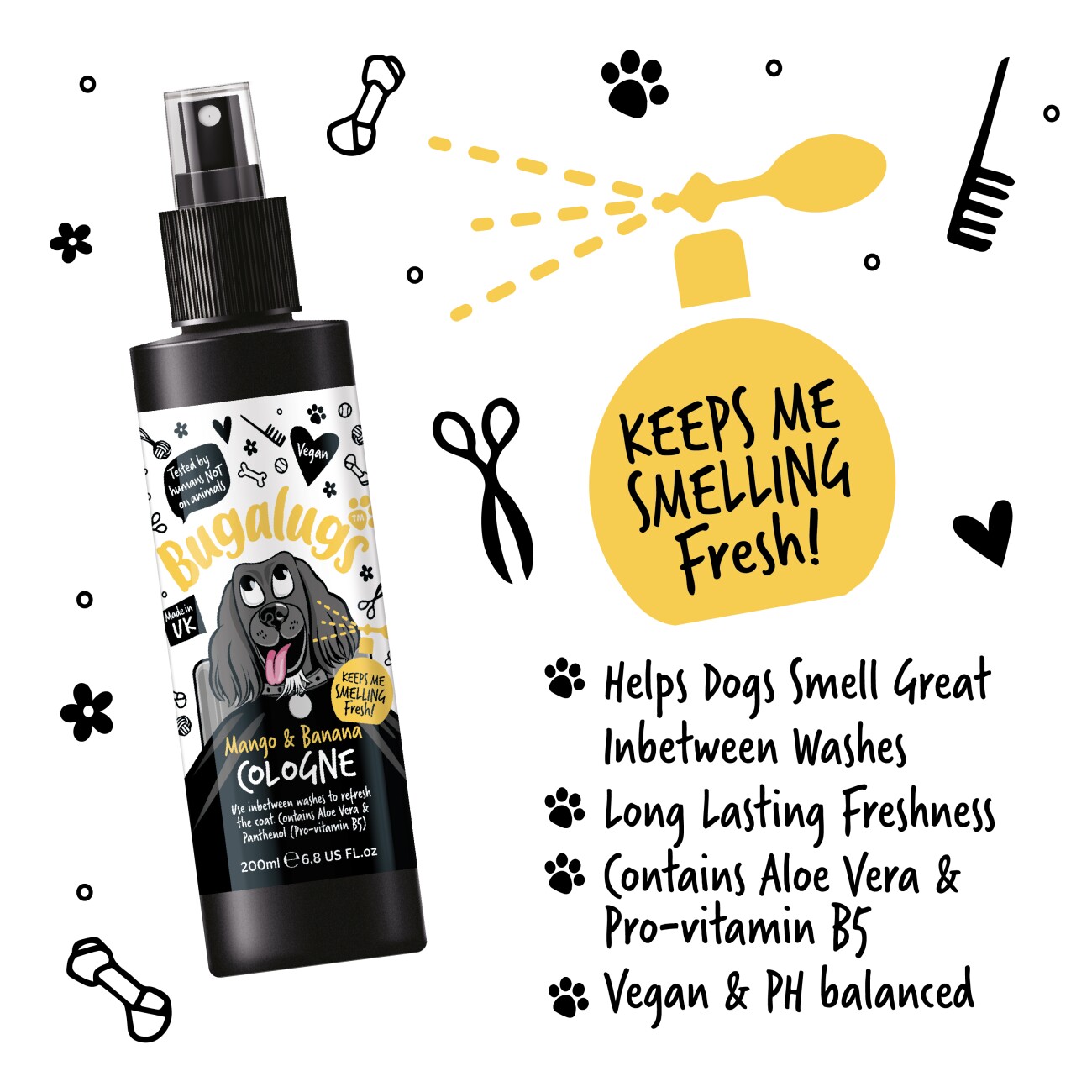 Bugalugs Hundeparfüm Mango & Banana 200 ml