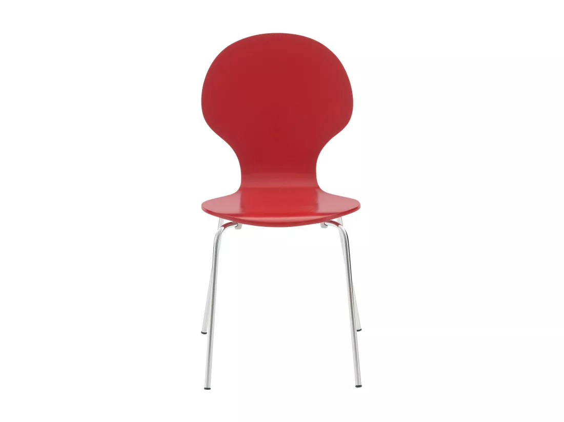 Lot de 8 Chaise de conférence - Bois - Rouge - DIEGO