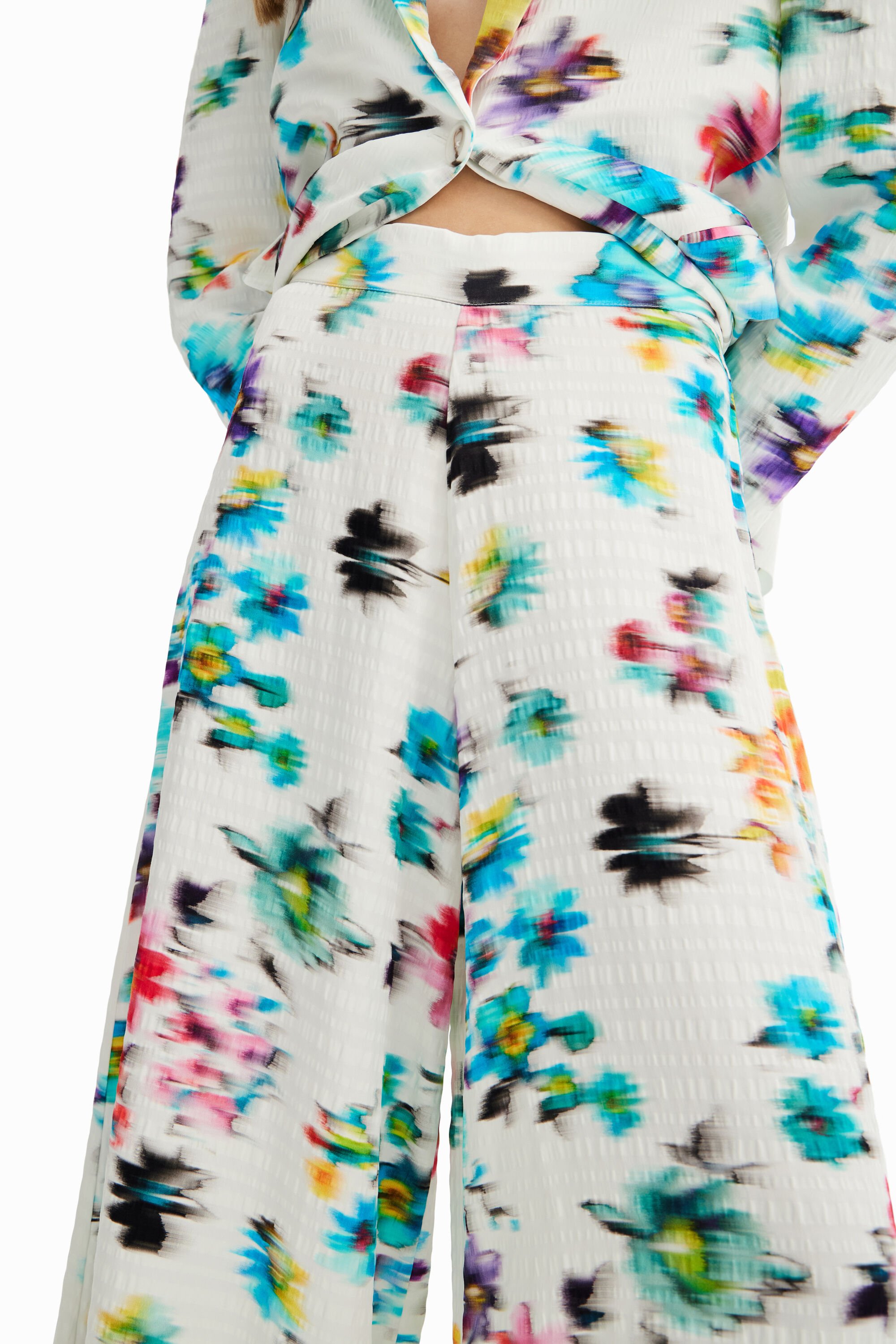 Pantalon maxi fleurs floues