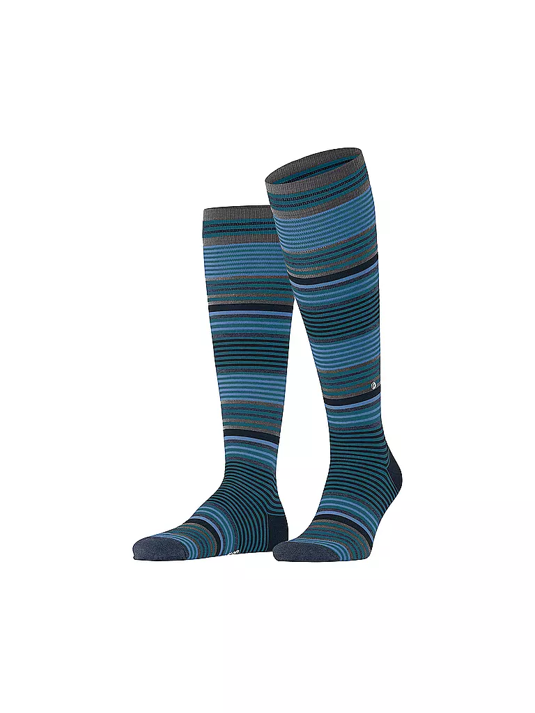 BURLINGTON Herren Kniestrümpfe STRIPE 40-46 lagoon blau