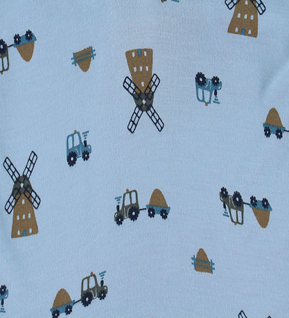 Joha Bluse - Viskose/Bambus - Blau m. Windmühle