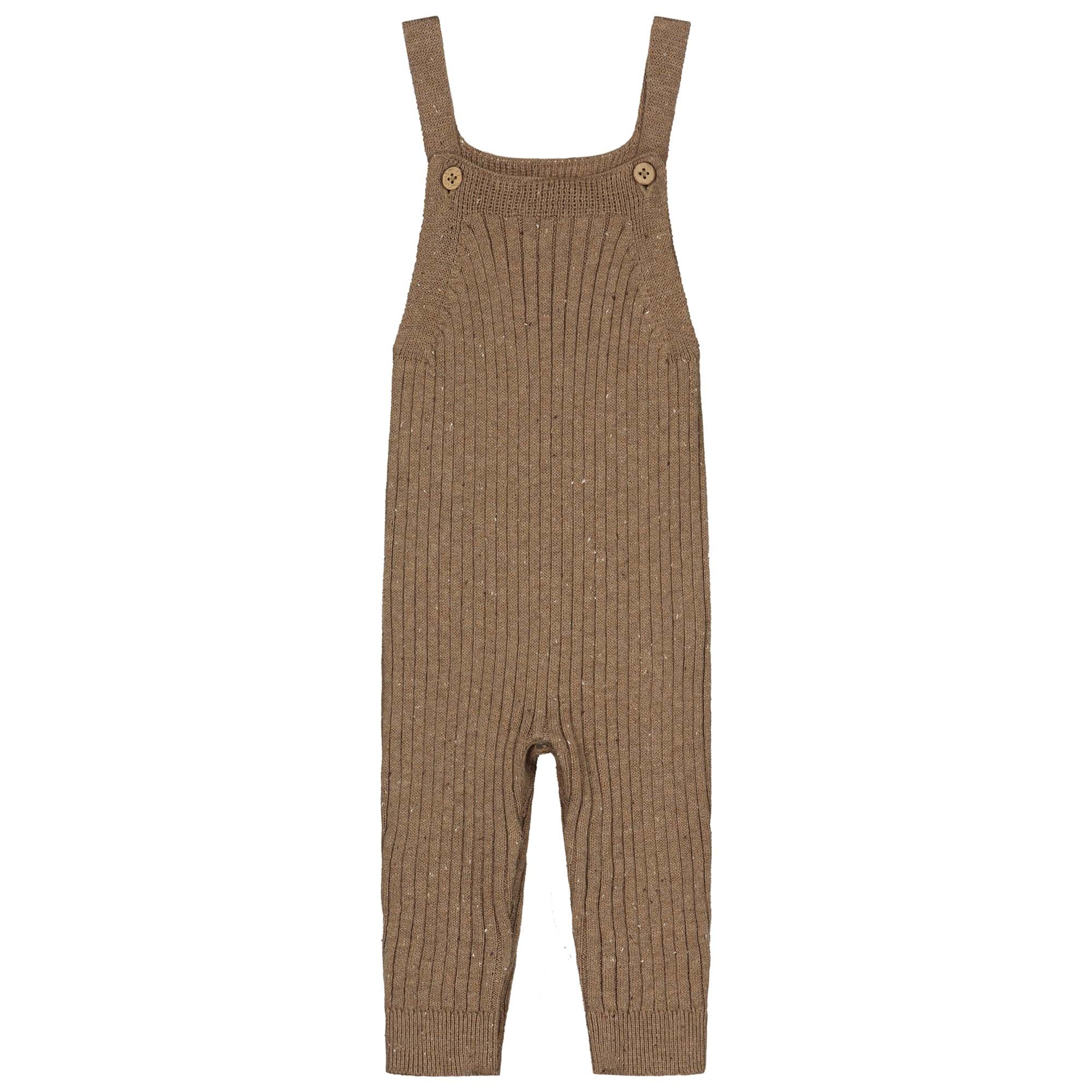 Sweet Petit Mini newborn tuinbroek mouwloos effen bruin