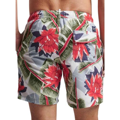 Superdry - VINTAGE HAWAIIAN SWIMSHORT Blanco