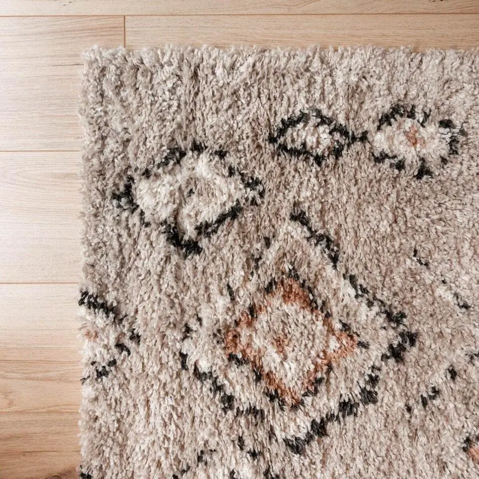 Interieur05 Berber Vloerkleed Ikat grijs/beige - 150 x 80 cm