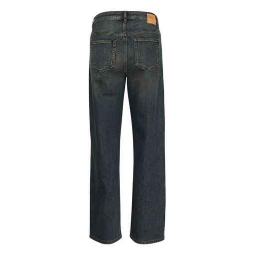 My Essential Wardrobe 35 The Louis High Wide Jeans, Dark Blue Dirty Wash, W29/L32