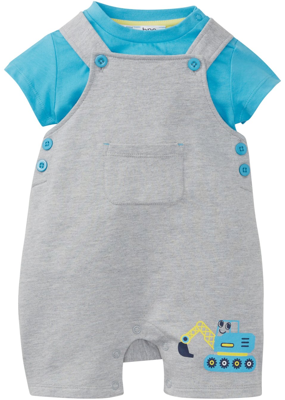 T-shirt bébé + salopette sweat (Ens. 2 pces.) coton