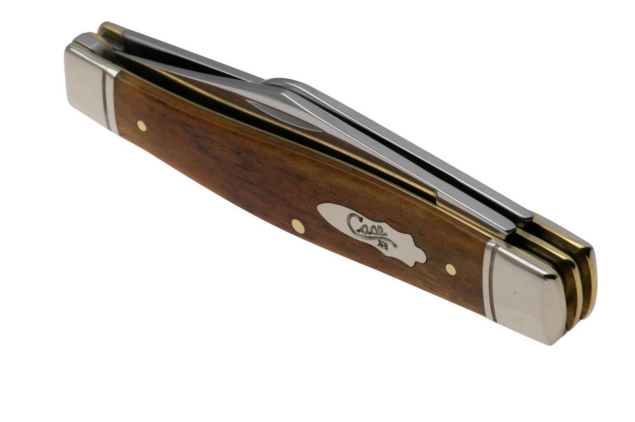Case Large Stockman 58204 Smooth Antique Bone, Fluted Bolsters 6375 SS zakmes