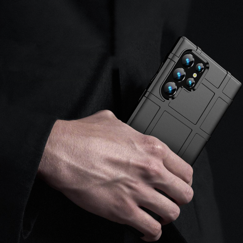 Samsung Galaxy S23 5G Outdoor Gummi Schutzhülle Anti-Shock - Schwarz