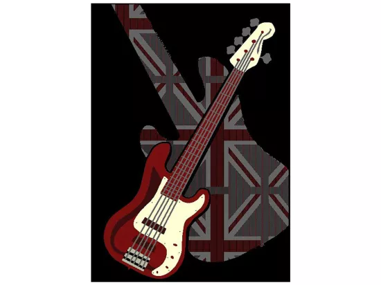 Tapis enfant 200x290 rectangle tissé noir AF1 GUITARD