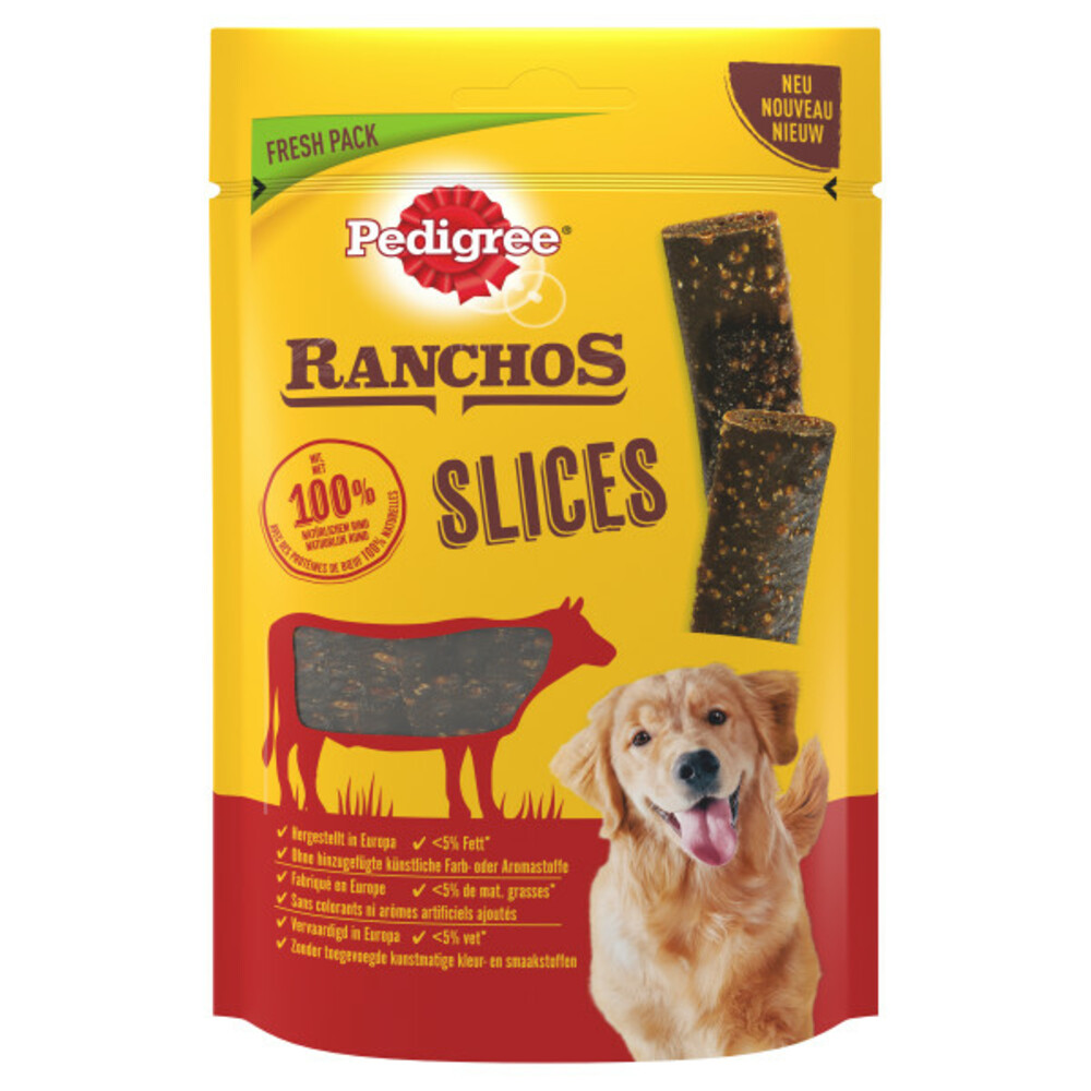 8x Pedigree Pedigree Ranchos Hondensnacks Rund Slices60 gr