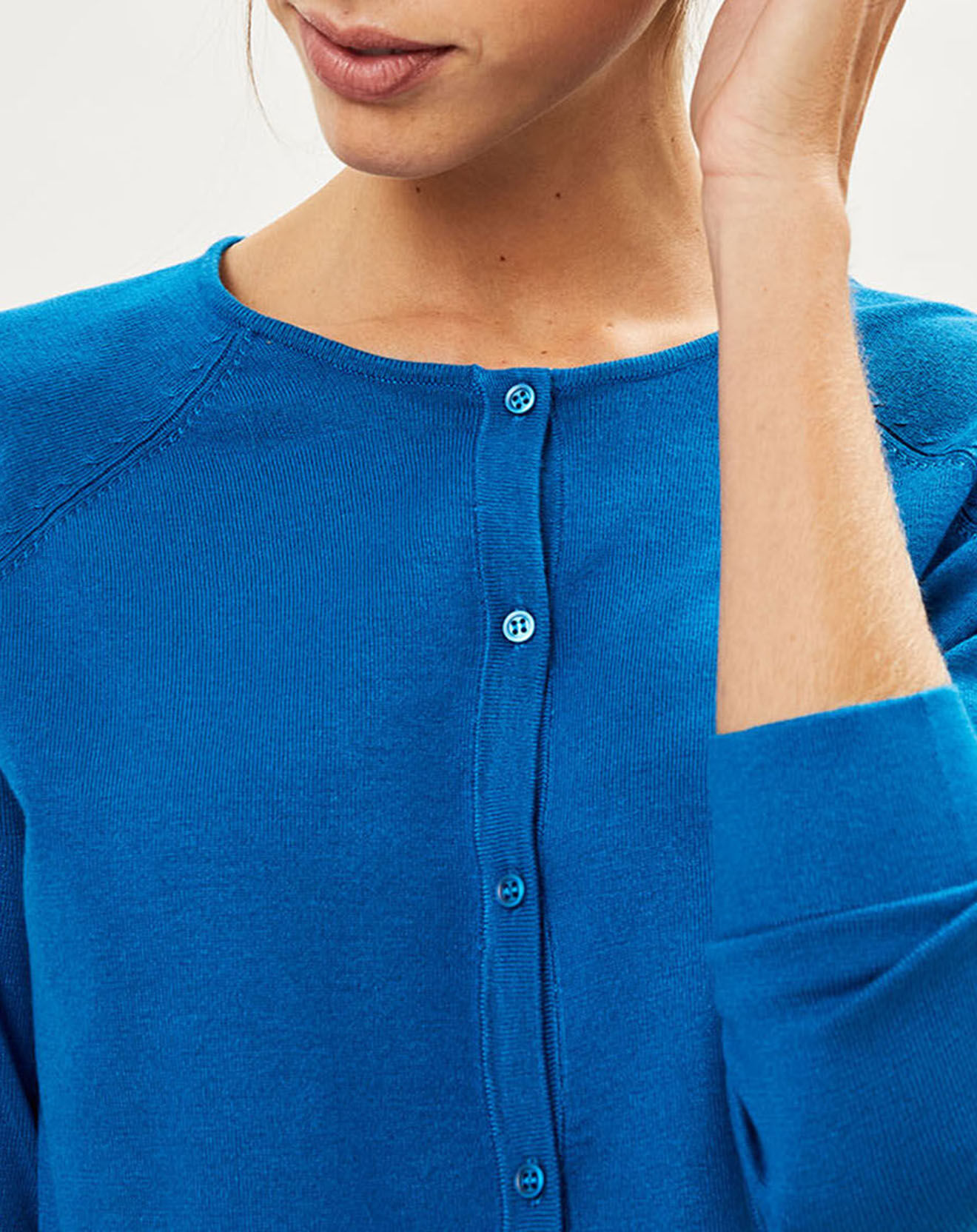 Galeries Lafayette Cardigan en Maille fine Fanny bleu moyen