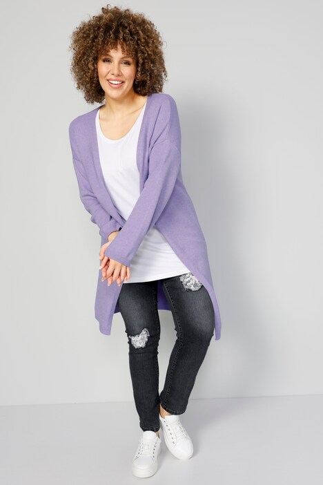 Strickjacke, offene Form, Langarm