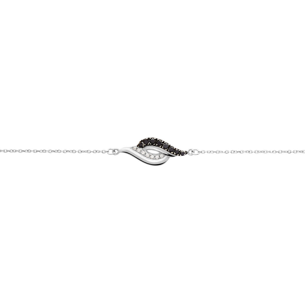 Bracelet Sculptural Or Blanc Diamant