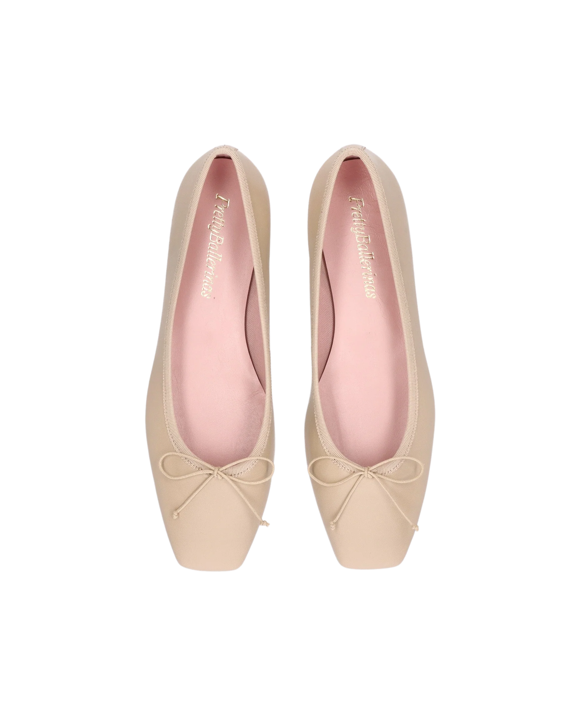 Pretty Ballerinas  Ballerinasko m/ firkantet tå - Coton Seed/ Beige