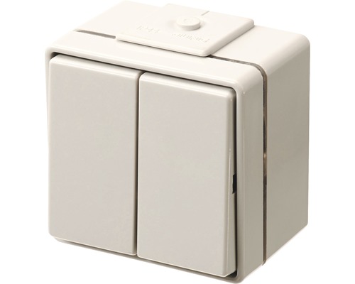 Jung 605 W opbouw-tuimelschakelaar voor vochtige ruimtes, IP44, grijs, WG600