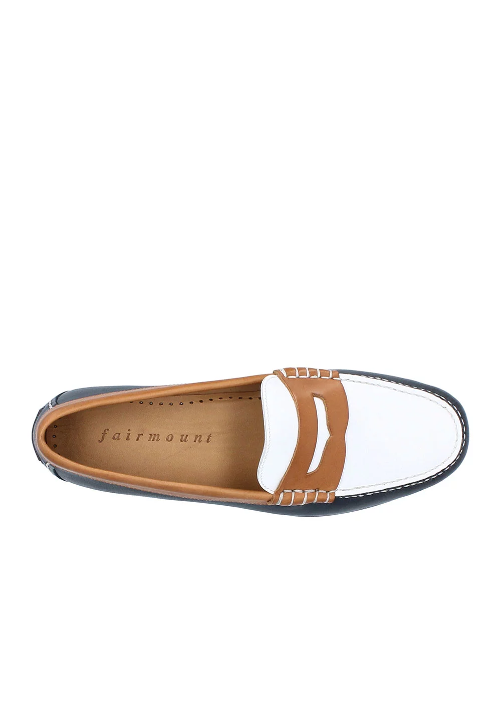 MOCASSIN WINTER MOC CUIR TRICOLORE MARINE