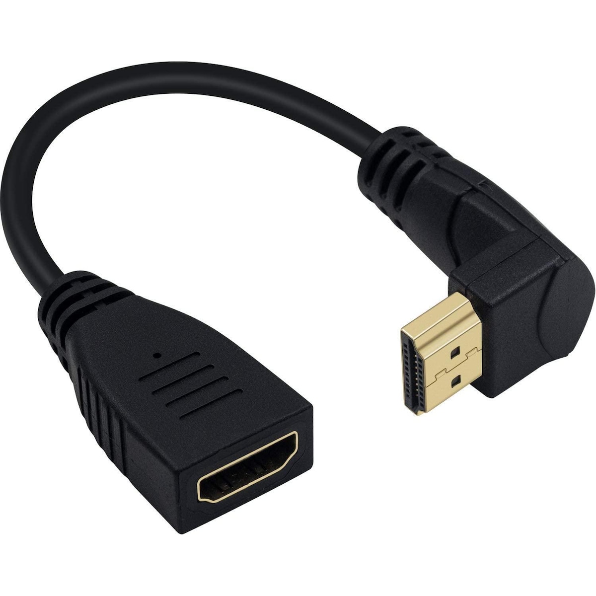NÖRDIC vinklet HDMI-adapter 8K60Hz 4k120Hz 48Gbps hann til hunn HDMI2.1 15cm